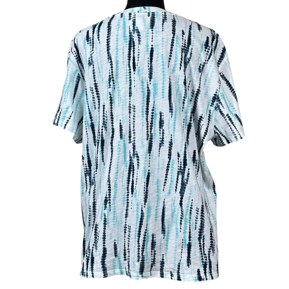 Athleta Organic Daily Relaxed Black Teal Short Sleeve T-Shirt Size L - Picture 4 of 9